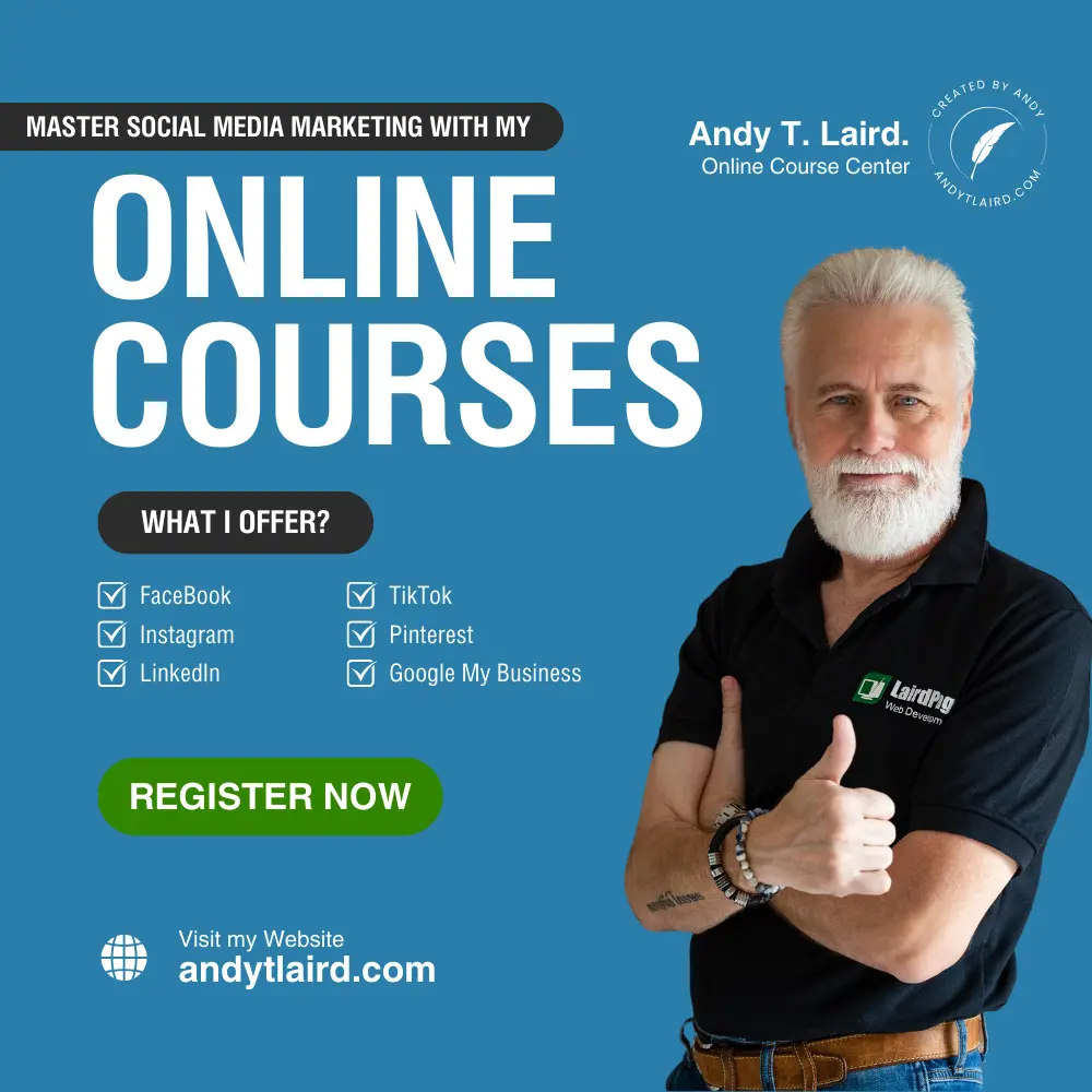 Andy T Laird Social Media Courses Banner